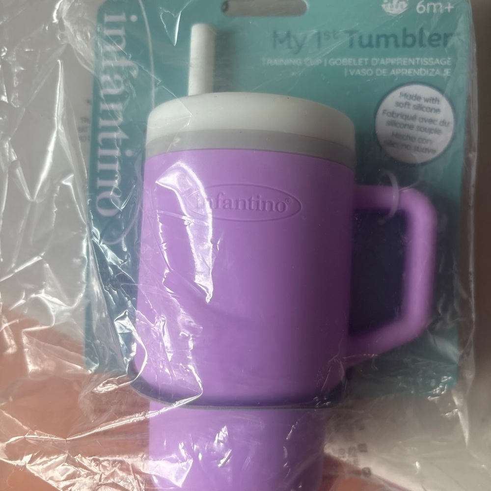 Infantino Purple Mug with Handle and Lid